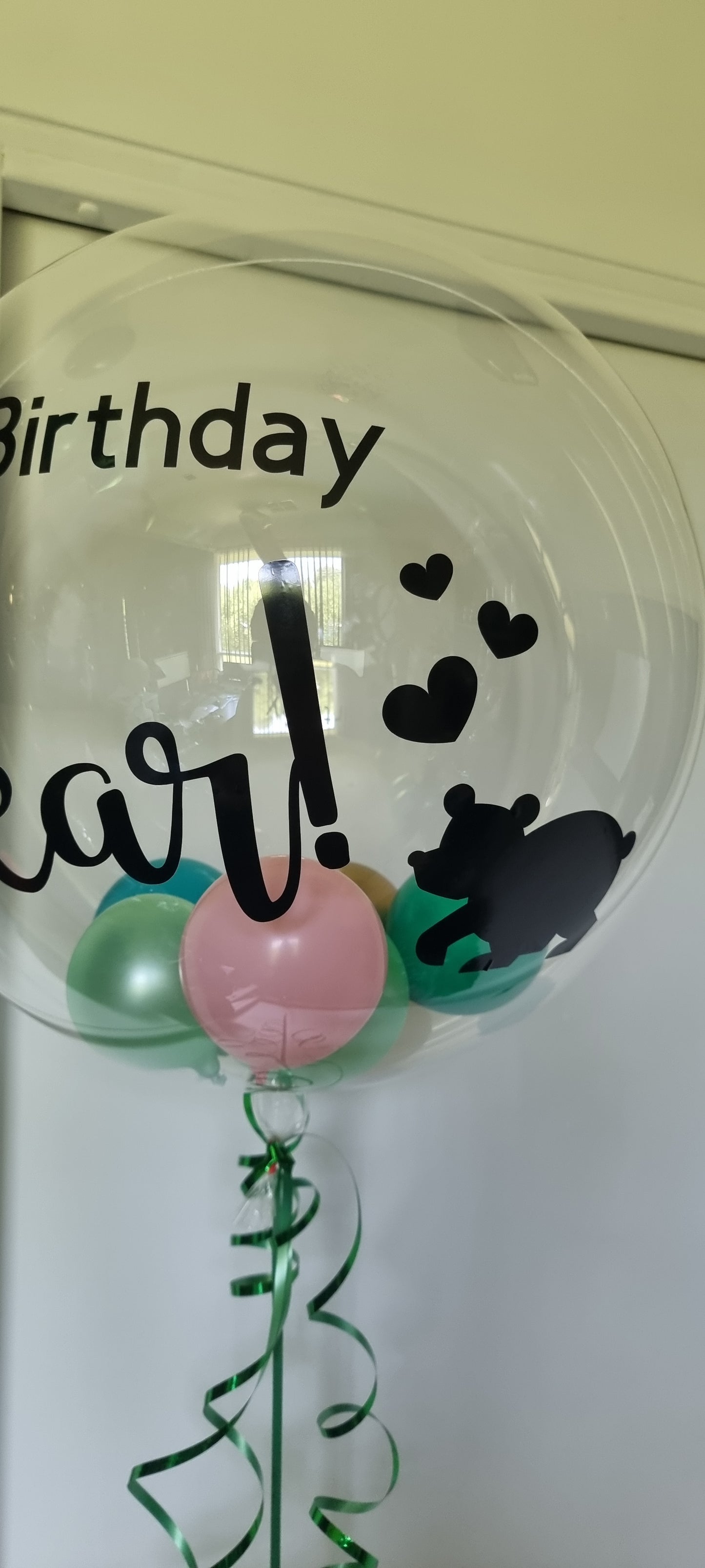 Personalised Green Toned Bubble Balloon Bouquet