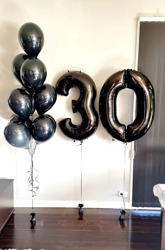 Black Number Balloons Delivered Melbourne